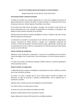 Acta de la XI Asamblea General de Ecologistas en Acción-Andalucía